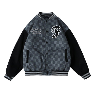 Chaqueta Acolchada de Algodón a Cuadros - Estilo Béisbol - Image 5