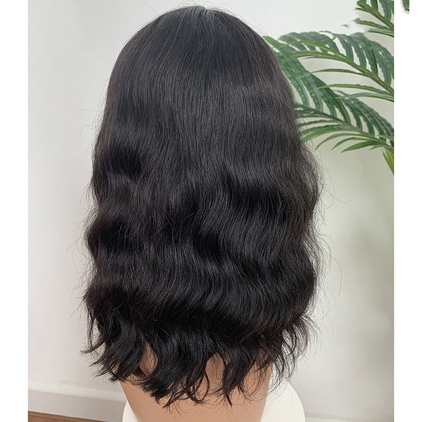 Peluca Bob Frontal de Encaje con Ondas Corporales - Cabello Natural Bobo