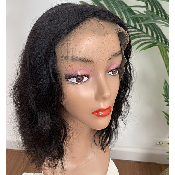 Peluca Bob Frontal de Encaje con Ondas Corporales - Cabello Natural Bobo