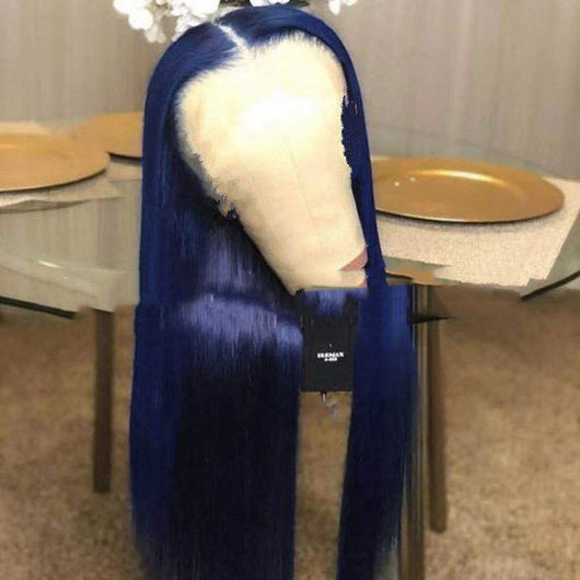 Peluca Larga Lisa Azul Teñida a Alta Temperatura - Image 8