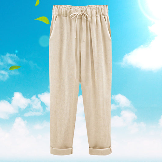 Pantalones de Lino Sueltos y Ligeros para Mujer - Image 4