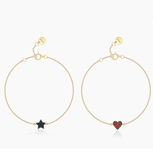Pulsera de Plata 925 con Cristales Brillantes y Símbolo Minimalista