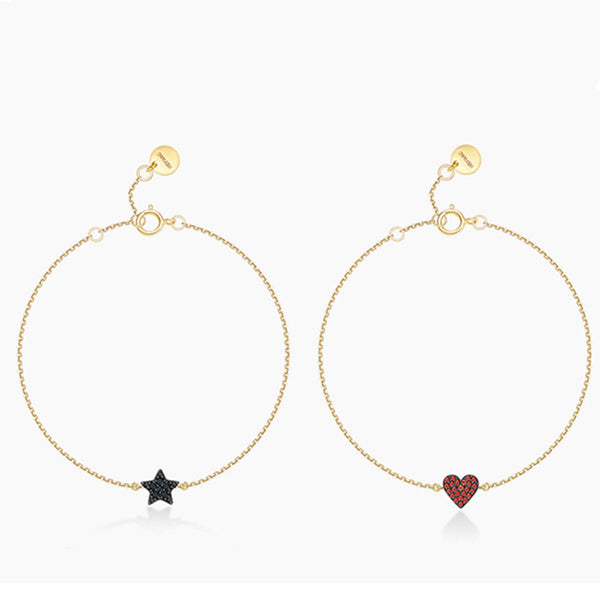 Pulsera de Plata 925 con Cristales Brillantes y Símbolo Minimalista