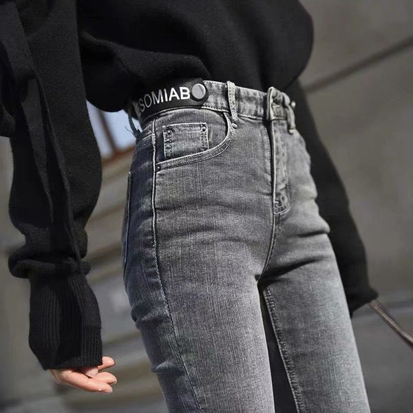 Jeans Cintura Alta Estilo Coreano para Mujer