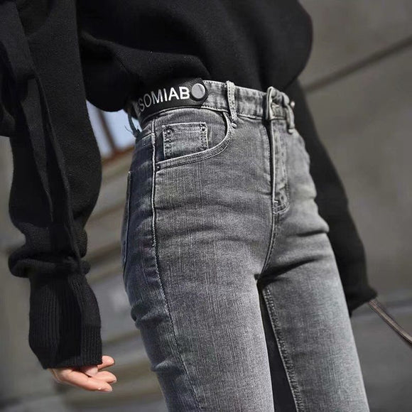 Jeans Cintura Alta Estilo Coreano para Mujer