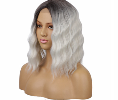 Peluca Corta Rizada para Mujer con Encaje Frontal - Image 5