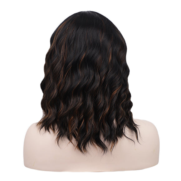 Peluca Rizada Corta con Encaje Frontal - Cabello Ondulado Natural
