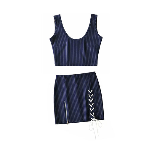 Vestido Otoñal Elegante con Falda a Rayas y Corpiño Suspensor de Cintura Alta - Image 10