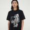 Retro Floral Broken Portrait Print T-shirt - Loose Casual Cotton Tide