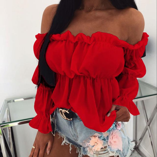 Blusa Asimétrica de Gasa con Cintura Definida - Image 2