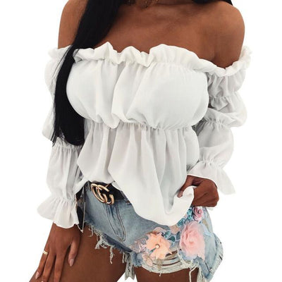 Blusa Asimétrica de Gasa con Cintura Definida - Image 4