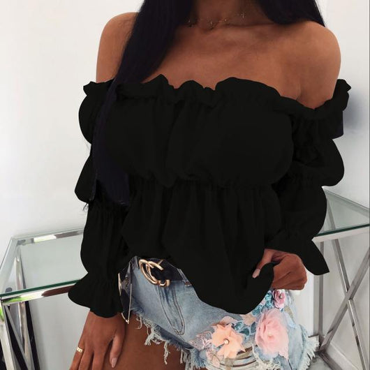 Blusa Asimétrica de Gasa con Cintura Definida - Image 5