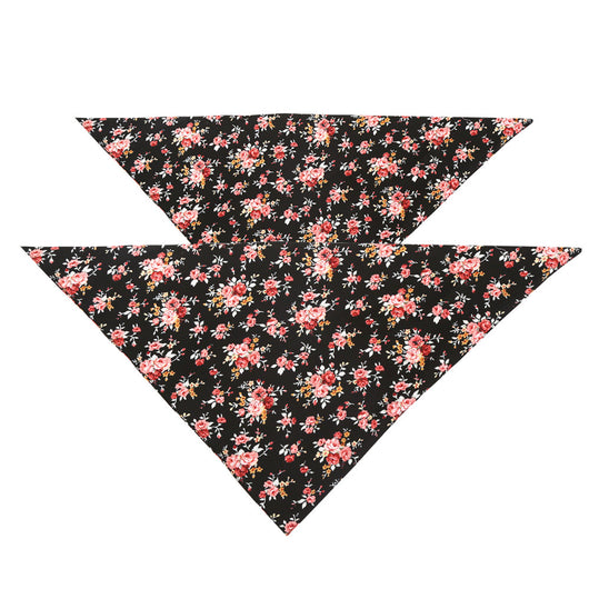 Pañuelo Triangular Floral para Mascotas - Babero Doble Algodón con Joya - Image 3