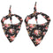 Pañuelo Triangular Floral para Mascotas - Babero Doble Algodón con Joya