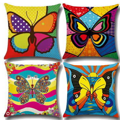 Funda de Almohada Mariposas Algodón y Lino Estampado - Image 10