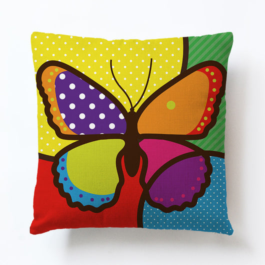 Funda de Almohada Mariposas Algodón y Lino Estampado - Image 3