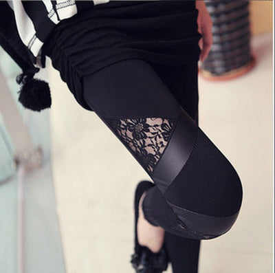 Leggins Delicados con Encaje y Detalles de Cuero - Image 8