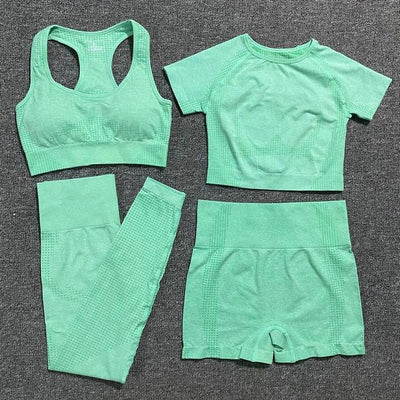 Conjunto Deportivo Yoga Sin Costuras: Leggings Cortos y Top Crop - Image 18
