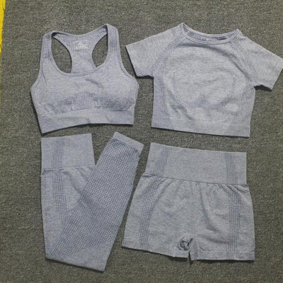 Conjunto Deportivo Yoga Sin Costuras: Leggings Cortos y Top Crop - Image 4