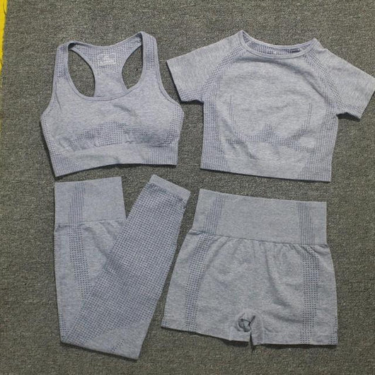 Conjunto Deportivo Yoga Sin Costuras: Leggings Cortos y Top Crop - Image 4