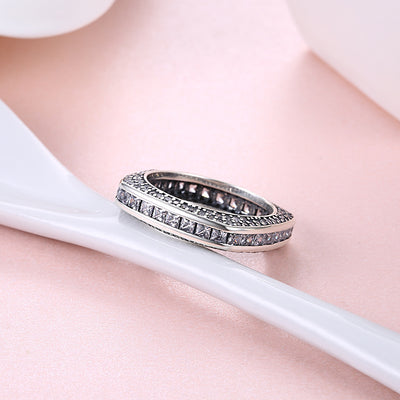 Anillo de Diseño Retro con Circonita Incrustada - Estilo Cuadrado - Image 2