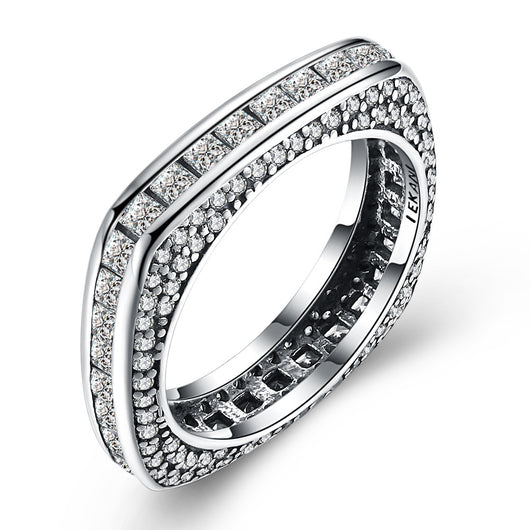 Anillo de Diseño Retro con Circonita Incrustada - Estilo Cuadrado - Image 3