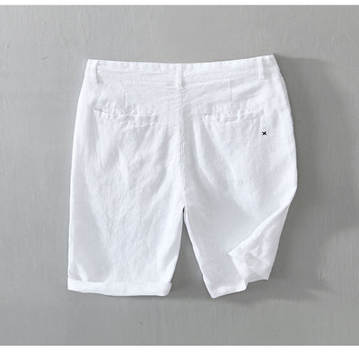 Pantalones Cortos de Lino Sueltos para Hombre - Estilo Casual Playa - Image 7