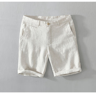Pantalones Cortos de Lino Sueltos para Hombre - Estilo Casual Playa - Image 10
