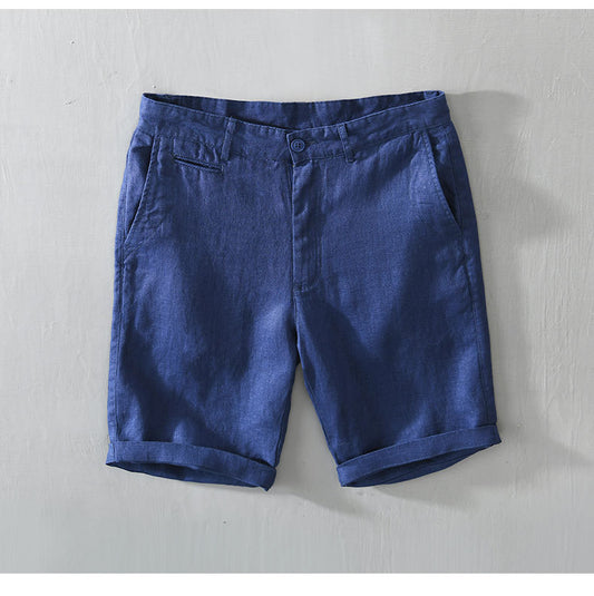 Pantalones Cortos de Lino Sueltos para Hombre - Estilo Casual Playa - Image 2