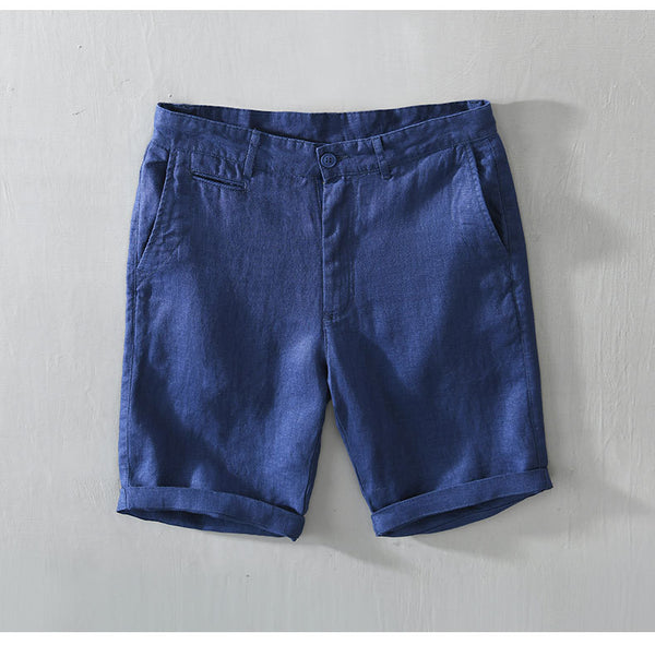 Pantalones Cortos de Lino Sueltos para Hombre - Estilo Casual Playa