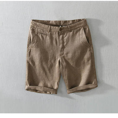 Pantalones Cortos de Lino Sueltos para Hombre - Estilo Casual Playa - Image 3