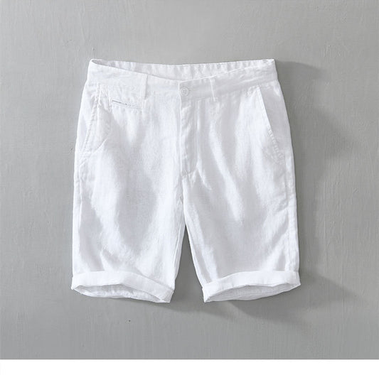 Pantalones Cortos de Lino Sueltos para Hombre - Estilo Casual Playa