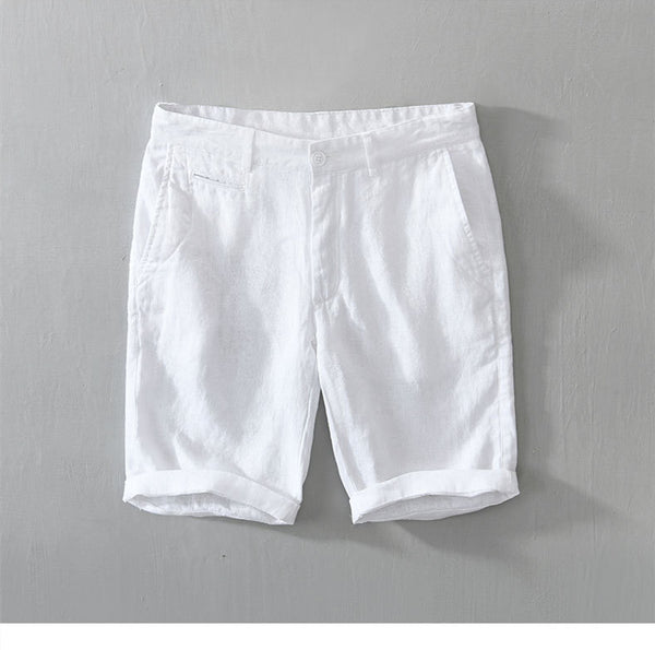 Pantalones Cortos de Lino Sueltos para Hombre - Estilo Casual Playa