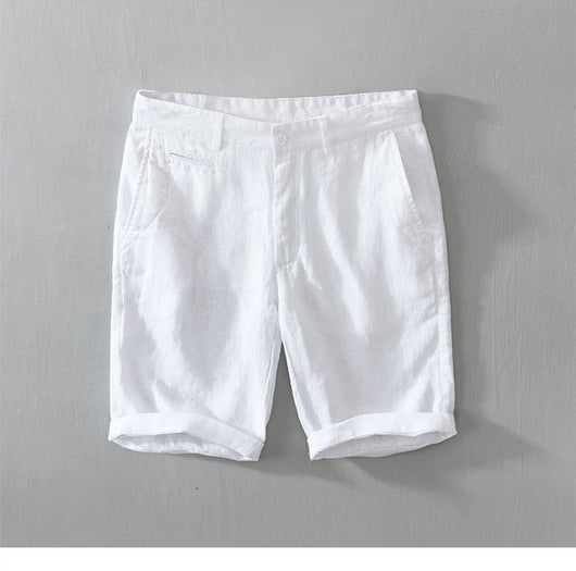 Pantalones Cortos de Lino Sueltos para Hombre - Estilo Casual Playa