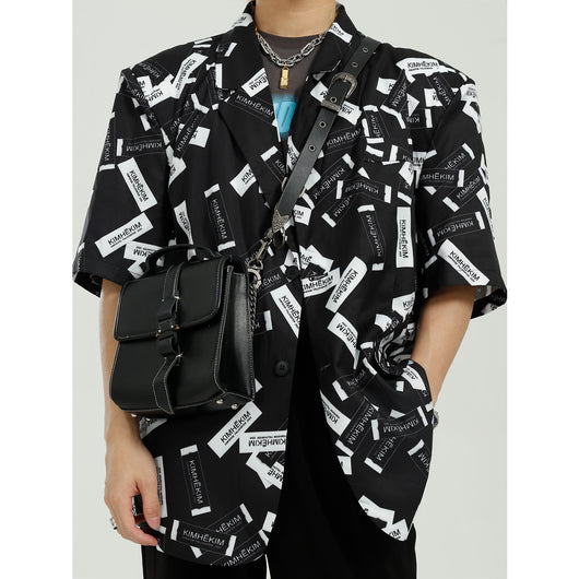 Camisa Suelta Hombre Diseño Moderno con Letras Ins - Image 10