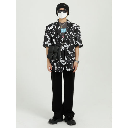 Camisa Suelta Hombre Diseño Moderno con Letras Ins - Image 2