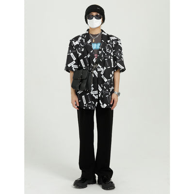 Camisa Suelta Hombre Diseño Moderno con Letras Ins - Image 2