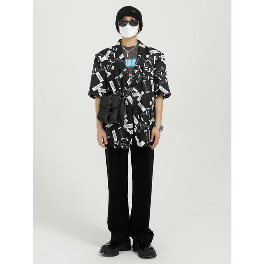 Camisa Suelta Hombre Diseño Moderno con Letras Ins - Image 2