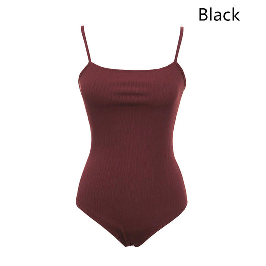Bikini Bandeau Negro Escotado Triangular de Una Pieza - Image 5