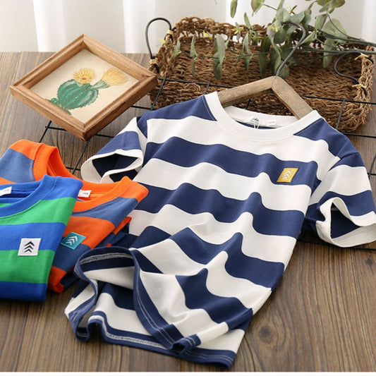 Playera Infantil a Rayas con Manga Corta