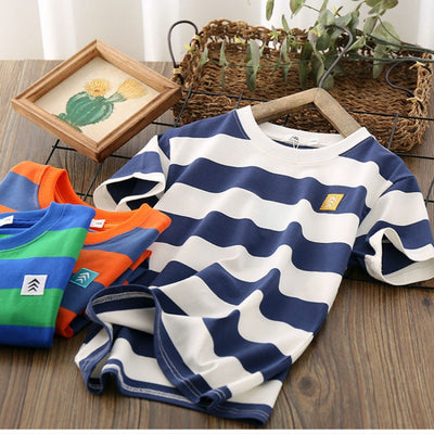 Playera Infantil a Rayas con Manga Corta