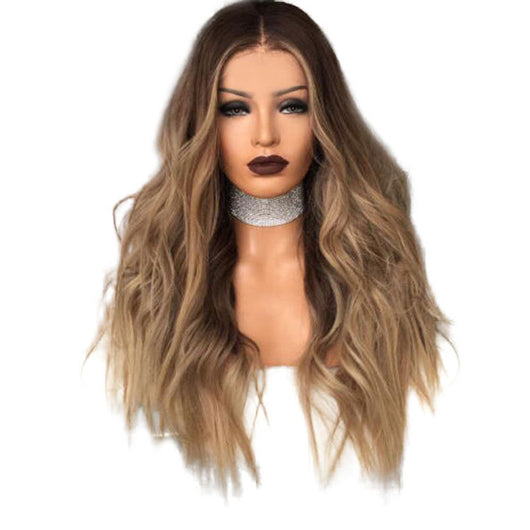Peluca de Cabello Largo Ondulado Degradado Marrón - Estilo Europeo y Americano - Image 7