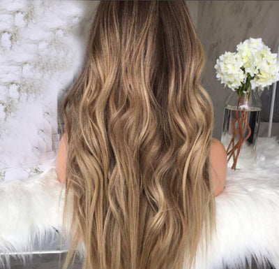 Peluca de Cabello Largo Ondulado Degradado Marrón - Estilo Europeo y Americano - Image 5