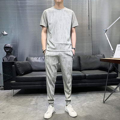 Conjunto de Pantalón y Camiseta Capri en Seda de Hielo Transpirable - Image 12