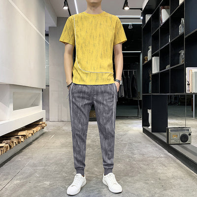 Conjunto de Pantalón y Camiseta Capri en Seda de Hielo Transpirable