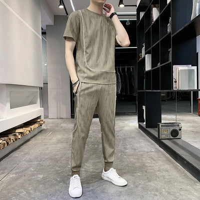 Conjunto de Pantalón y Camiseta Capri en Seda de Hielo Transpirable - Image 8