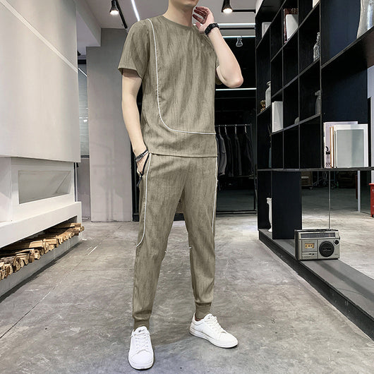 Conjunto de Pantalón y Camiseta Capri en Seda de Hielo Transpirable - Image 8