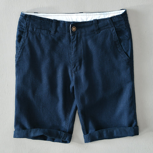 Pantalones Cortos de Lino Ligero para Hombre - Estilo Casual Moderno