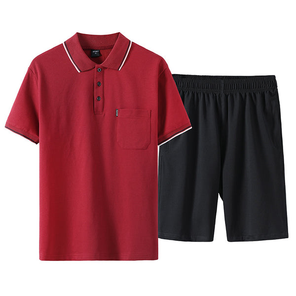 Conjunto de Camiseta Tipo Polo con Solapa