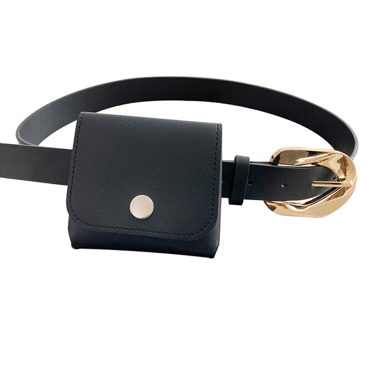Cinturón Decorativo con Bolsa de Cintura para Traje, Vestido y Abrigo Negro - Image 12